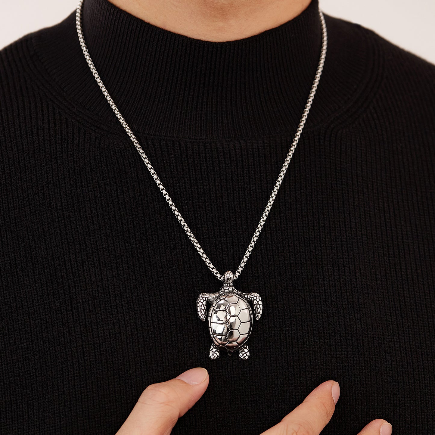 Stainless Steel Vintage Turtle Pendant Necklaces