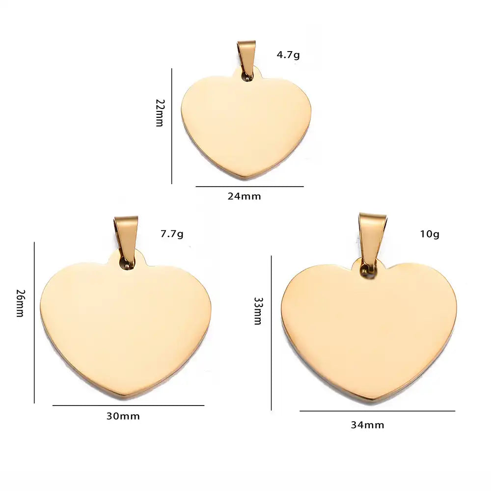 Stainless Steel Engravable Heart Cat Dog Tags ( pk of 10 ) / KT0025