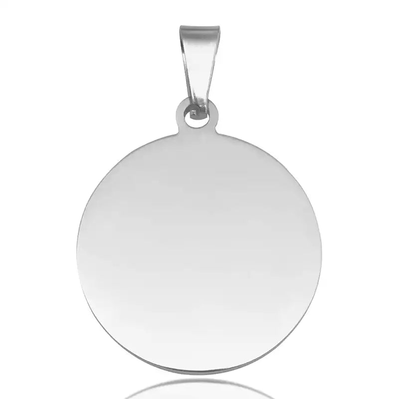 Stainless Steel Engravable Round Cat Dog Tags ( pk of 10 ) / KT0017