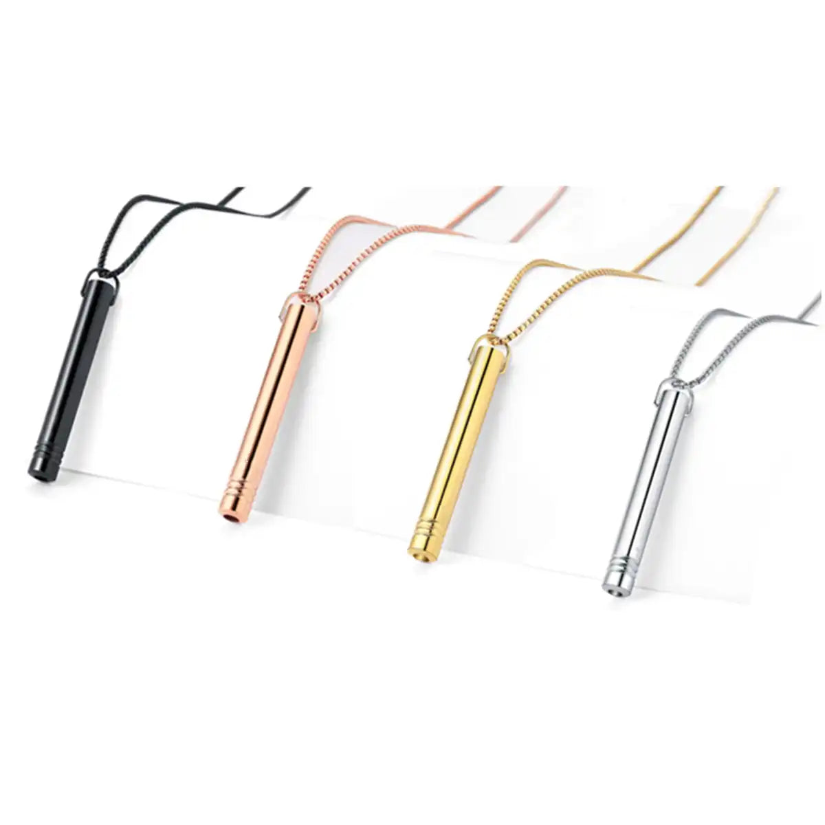 Stainless Steel Polished Whistle Pendant Necklace / KN1030