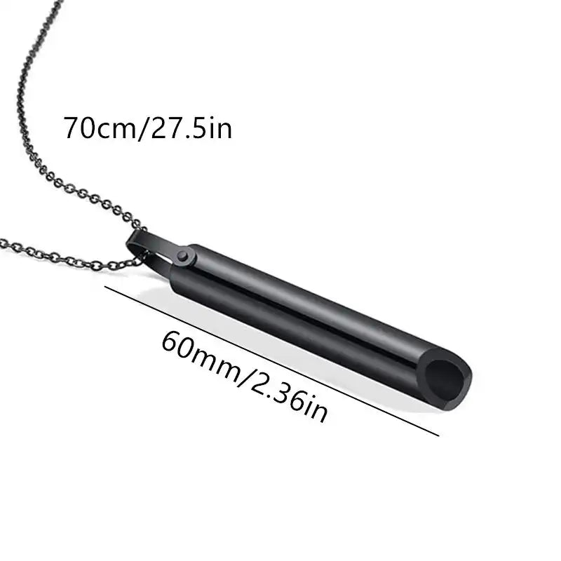 Stainless Steel Polished Whistle Pendant Necklace / KN1031