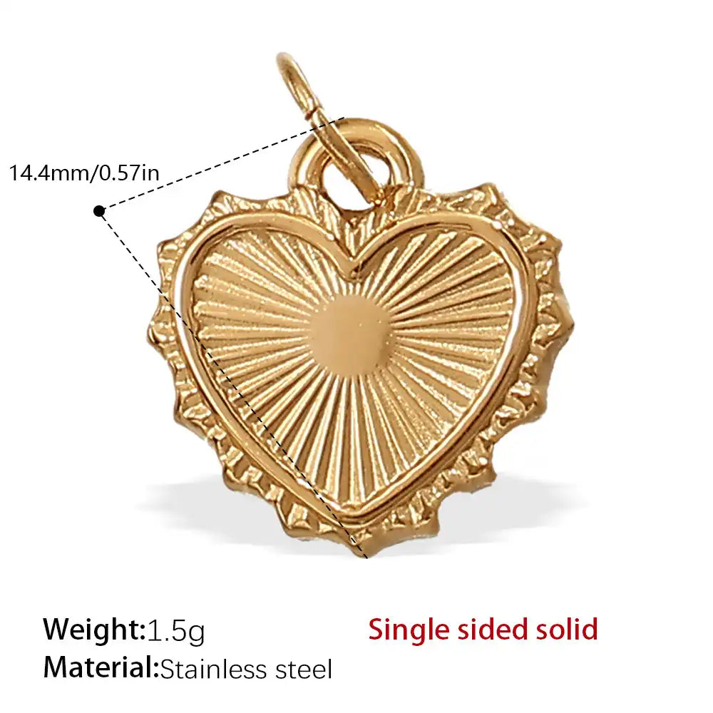 Stainless steel 18K gold plated bow heart pendant / 25504024