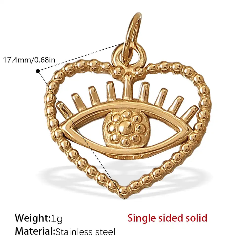 Stainless steel 18K gold plated bow heart pendant / 25504024