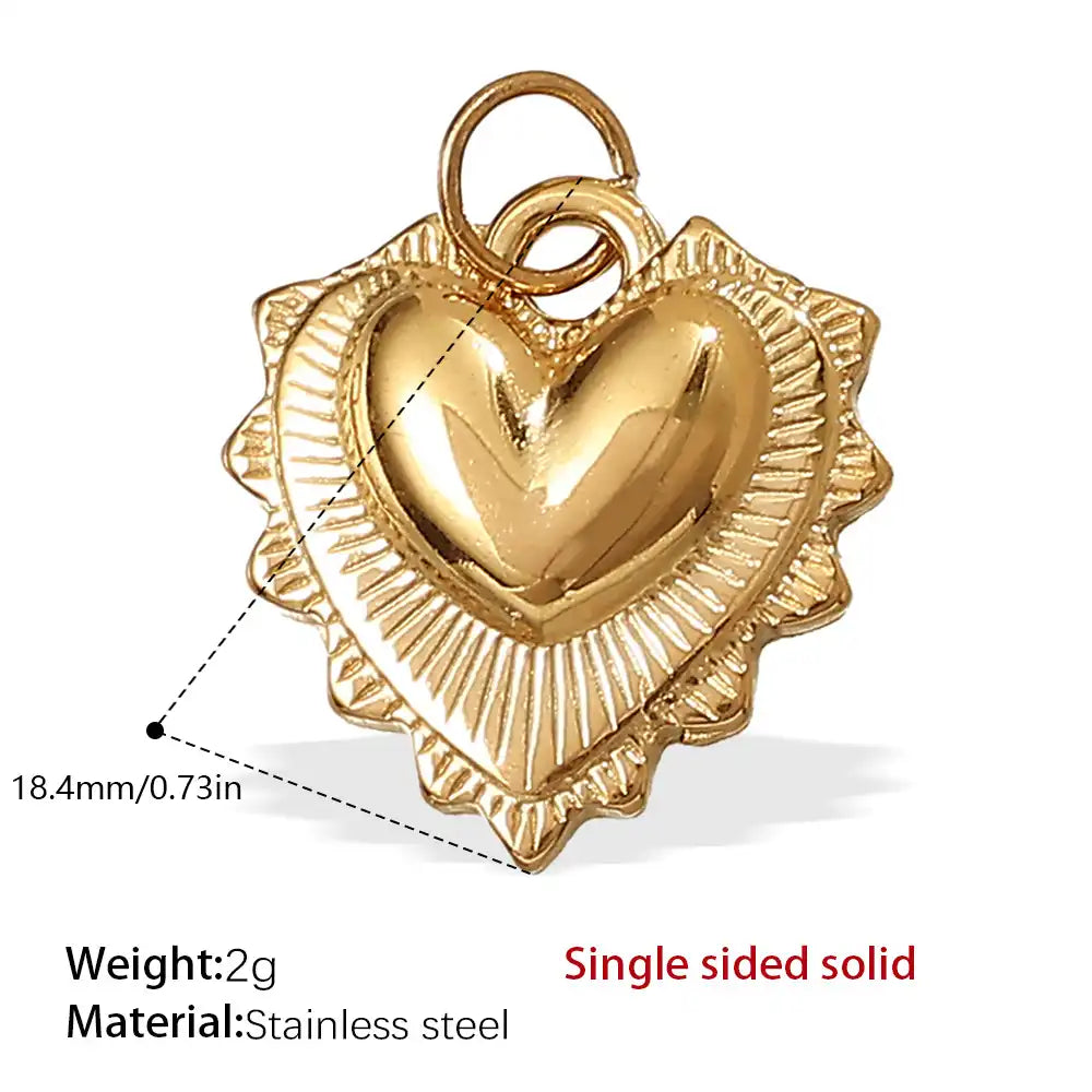Stainless steel 18K gold plated bow heart pendant / 25504024
