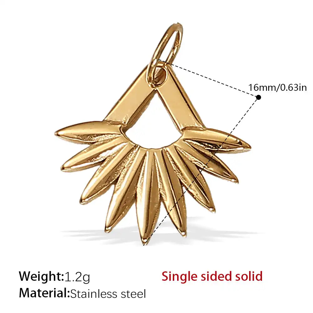 Stainless steel 18K gold plated bow heart pendant / 25504024
