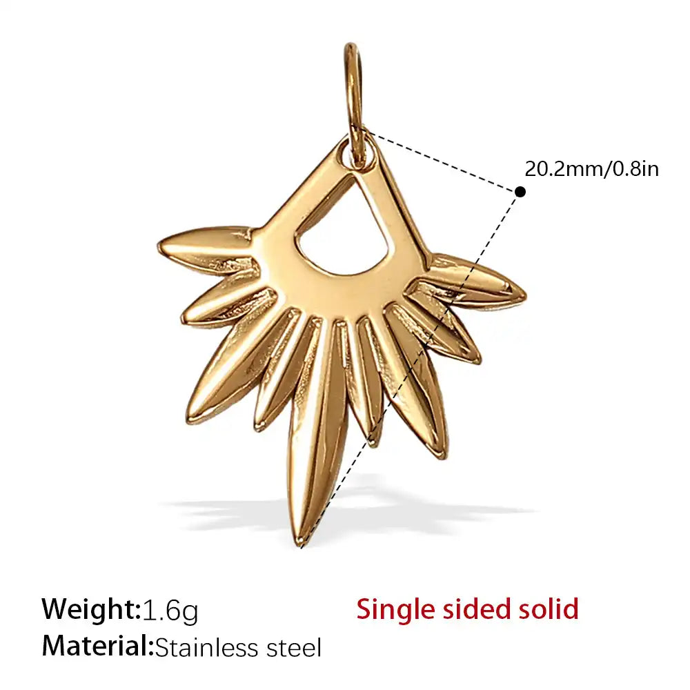 Stainless steel 18K gold plated bow heart pendant / 25504024