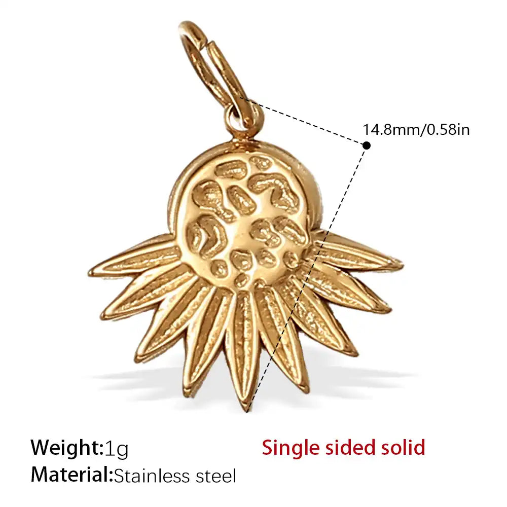 Stainless steel 18K gold plated bow heart pendant / 25504024