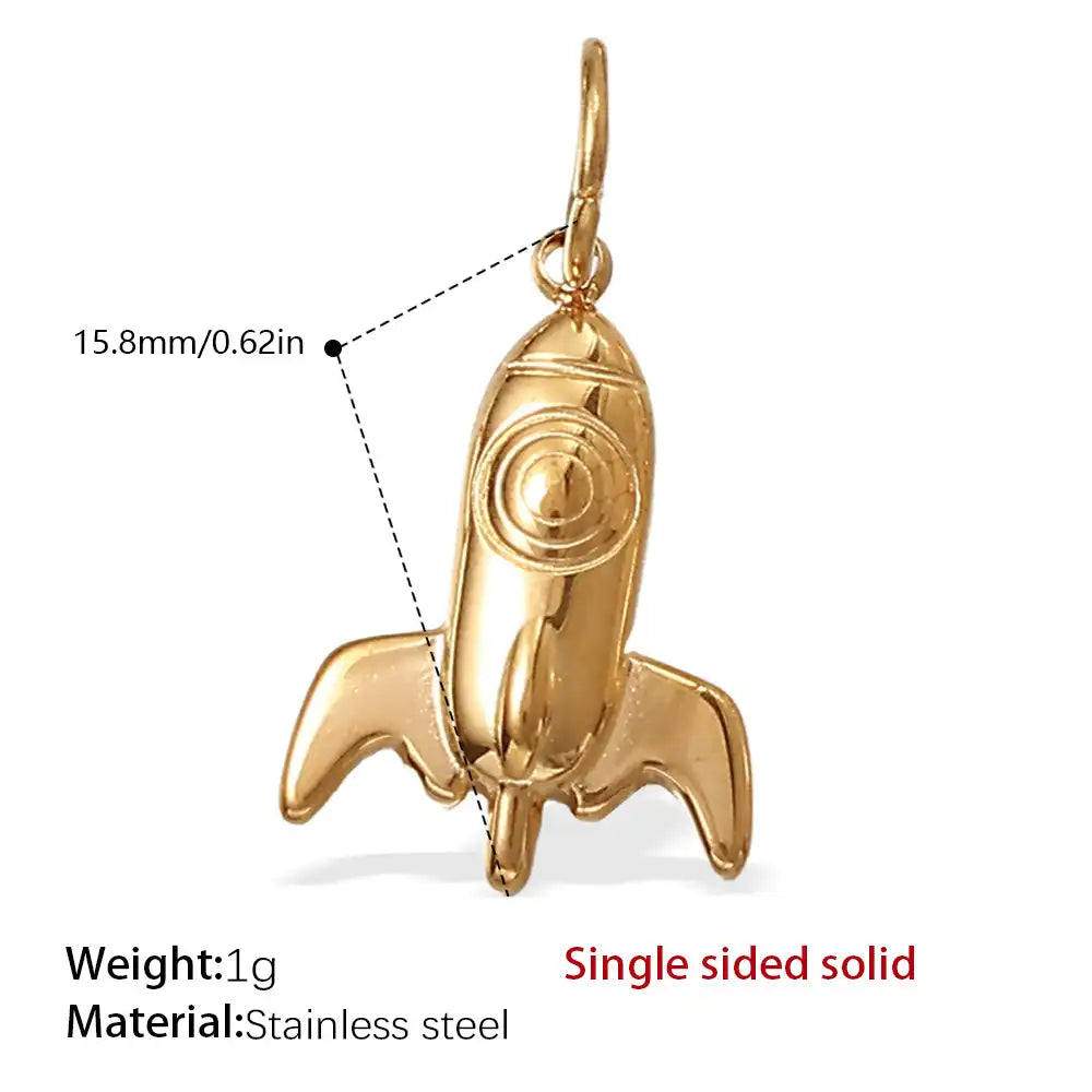 Stainless steel 18K gold plated bow heart pendant / 25504024