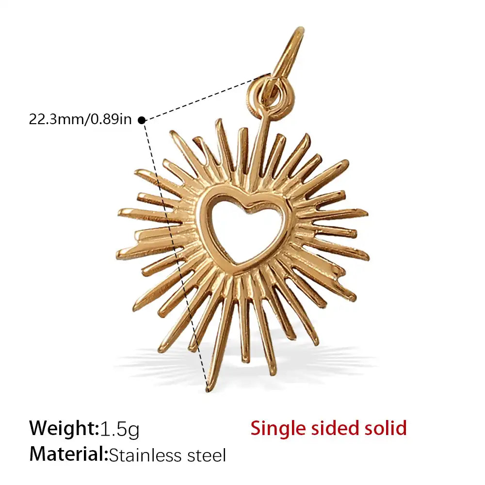 Stainless steel 18K gold plated bow heart pendant / 25504024