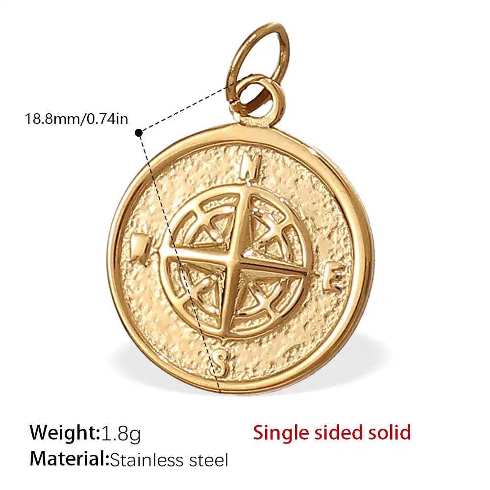 Stainless steel 18K gold plated bow heart pendant / 25504024