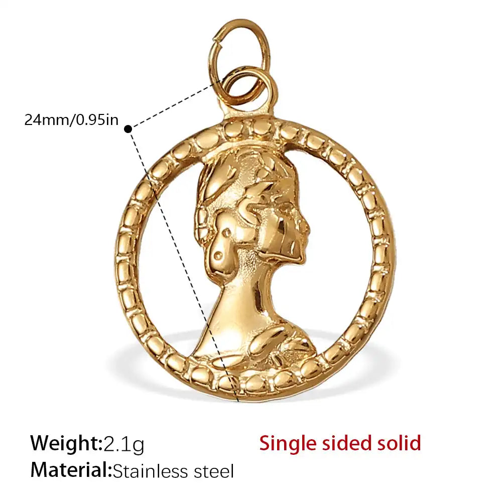 Stainless steel 18K gold plated bow heart pendant / 25504024
