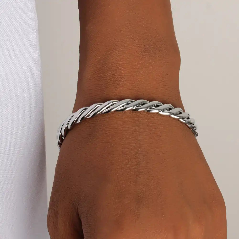 Stainless steel Braided Cuff bracelet / 25303069