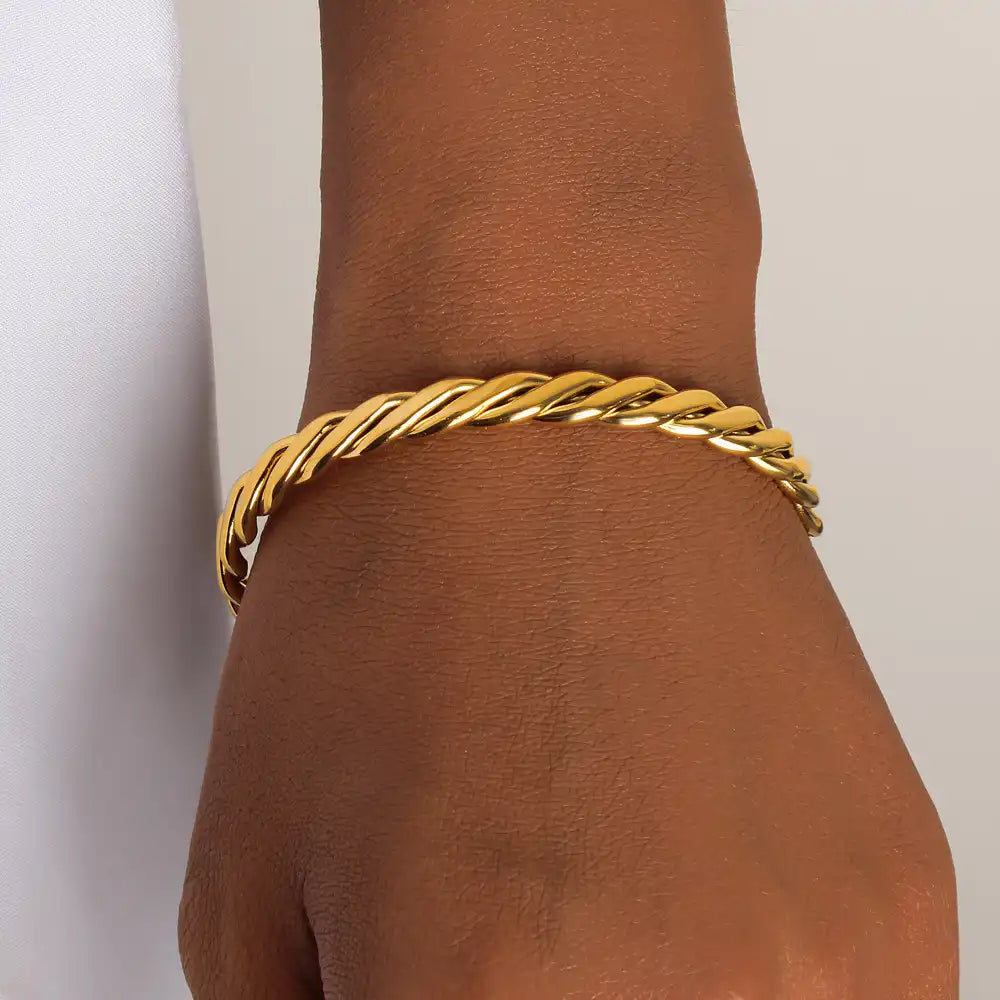 Stainless steel Braided Cuff bracelet / 25303069