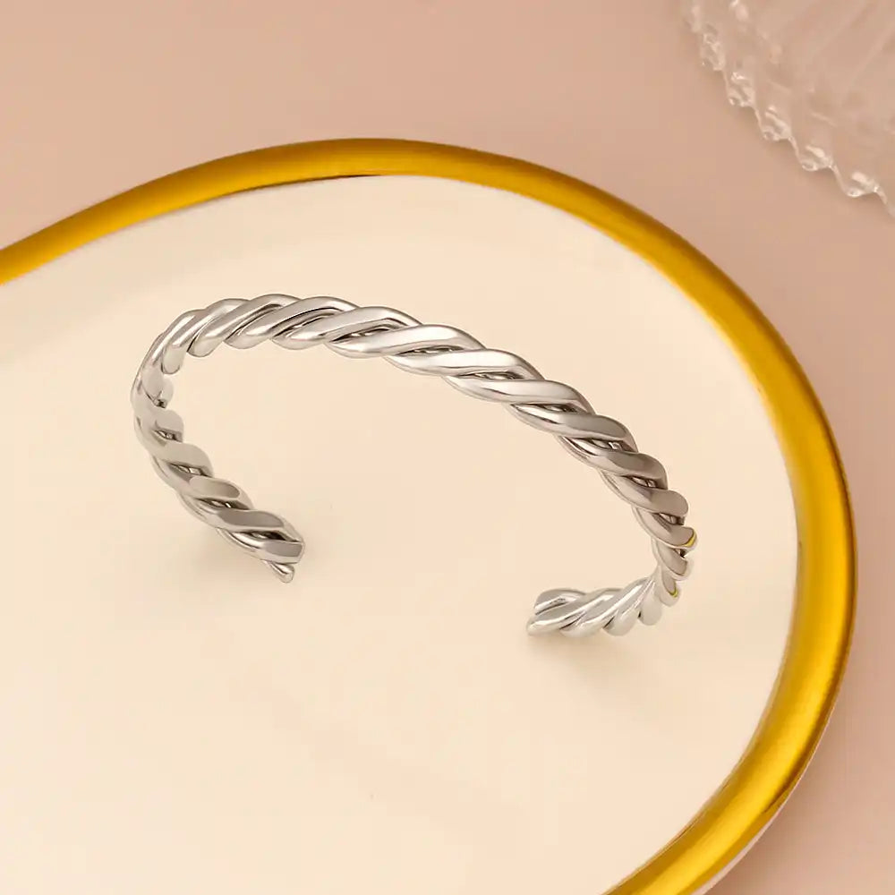 Stainless steel Braided Cuff bracelet / 25303069