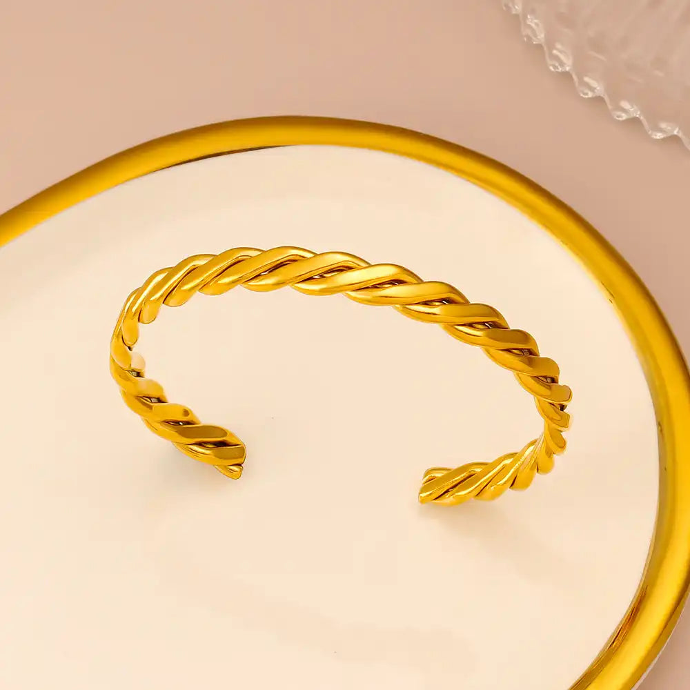 Stainless steel Braided Cuff bracelet / 25303069
