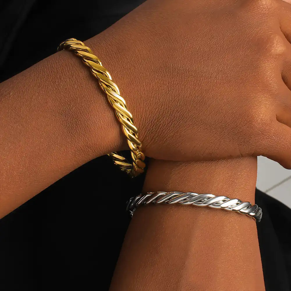 Stainless steel Braided Cuff bracelet / 25303069