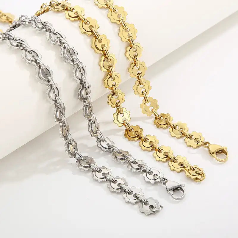 Stainless steel Mechanical gear interlocking Bracelet / 25303071