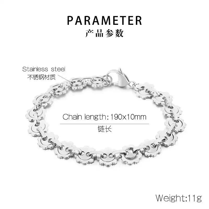Stainless steel Mechanical gear interlocking Bracelet / 25303071