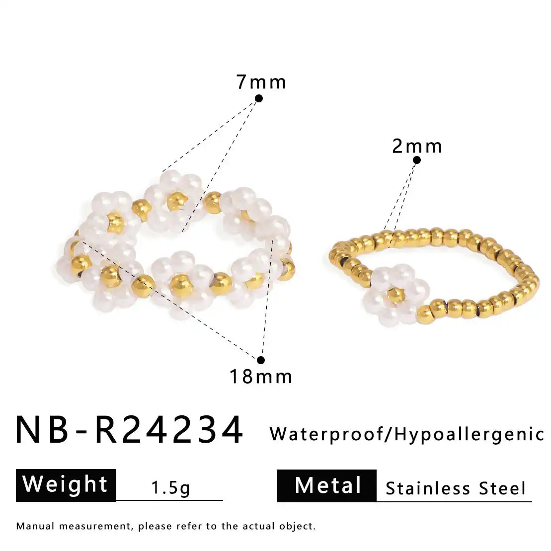 Stainless steel adjustable ring inlaid with diamond flowers / 25204006