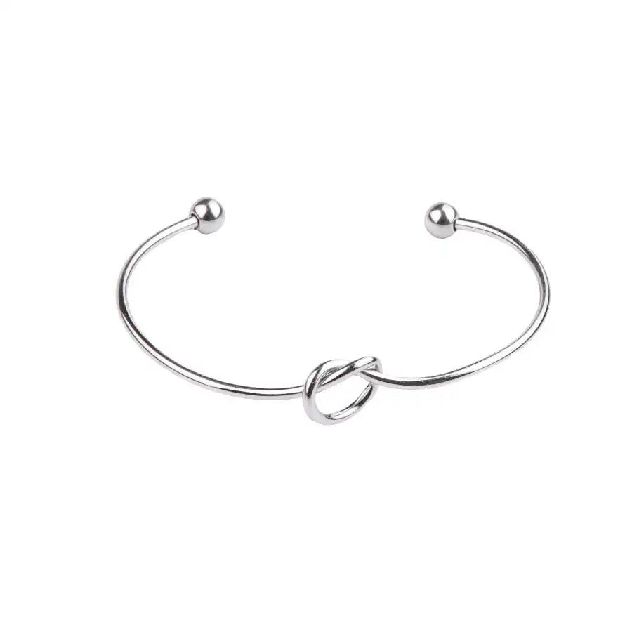 Titanium Steel Minimalist Love Knot Bracelet / 25303074