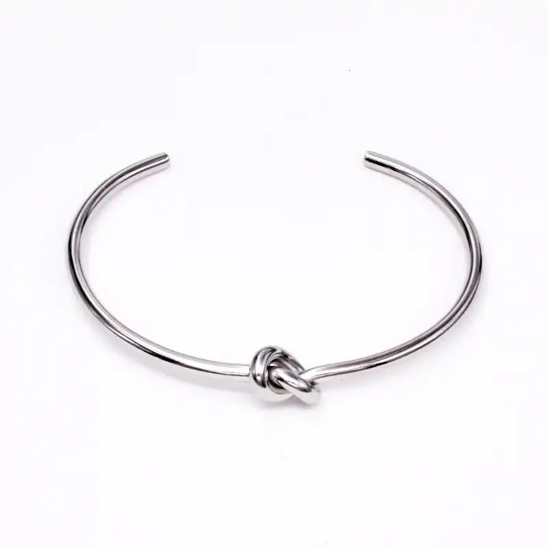 Titanium Steel Minimalist Love Knot Bracelet / 25303073