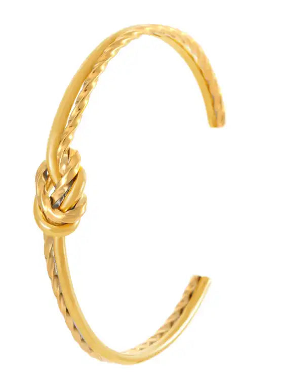 Titanium Steel Minimalist Dual Knot Bracelet / 25303075