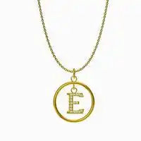 Titanium steel Round letter pendant necklace / 25004014