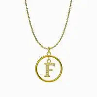 Titanium steel Round letter pendant necklace / 25004014