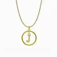 Titanium steel Round letter pendant necklace / 25004014