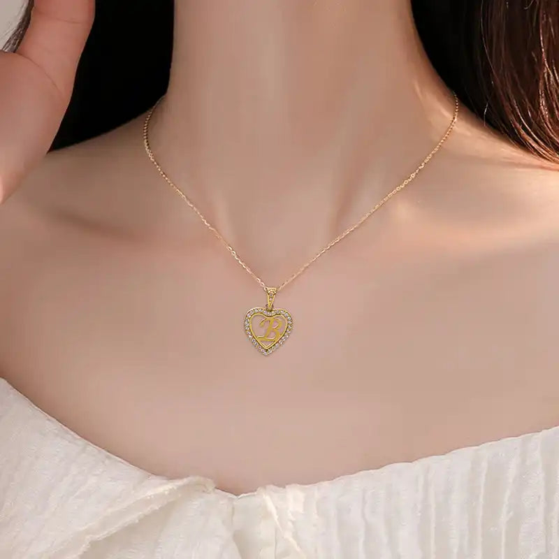 Titanium steel love letter pendant necklace / 25004013