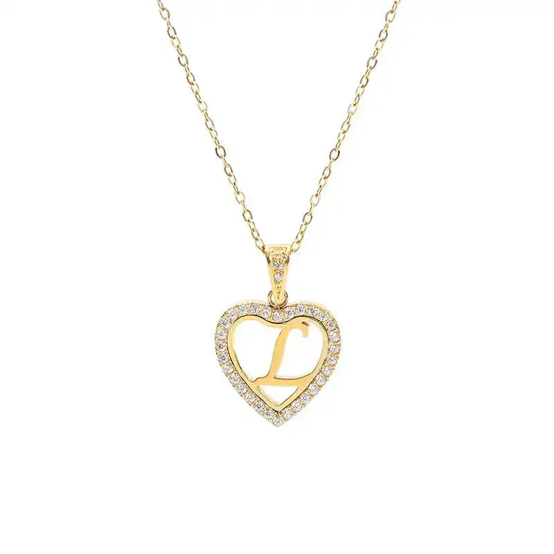 Titanium steel love letter pendant necklace / 25004013