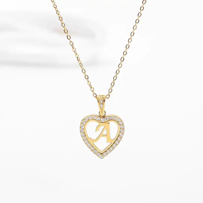 Titanium steel love letter pendant necklace / 25004013