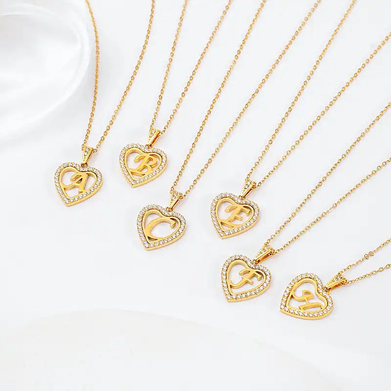 Titanium steel love letter pendant necklace / 25004013