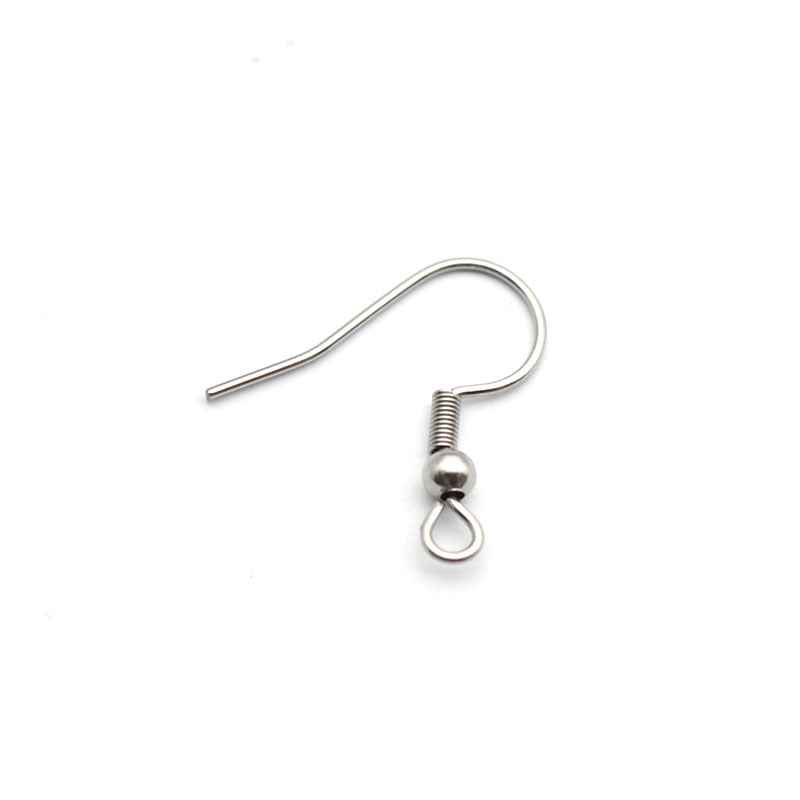 Various colors Stainless Steel Earring findings Earring hooks with srping and bead (pack of 200)