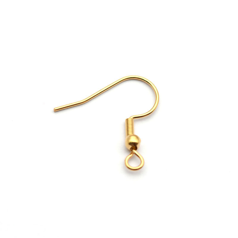 Various colors Stainless Steel Earring findings Earring hooks with srping and bead (pack of 200)