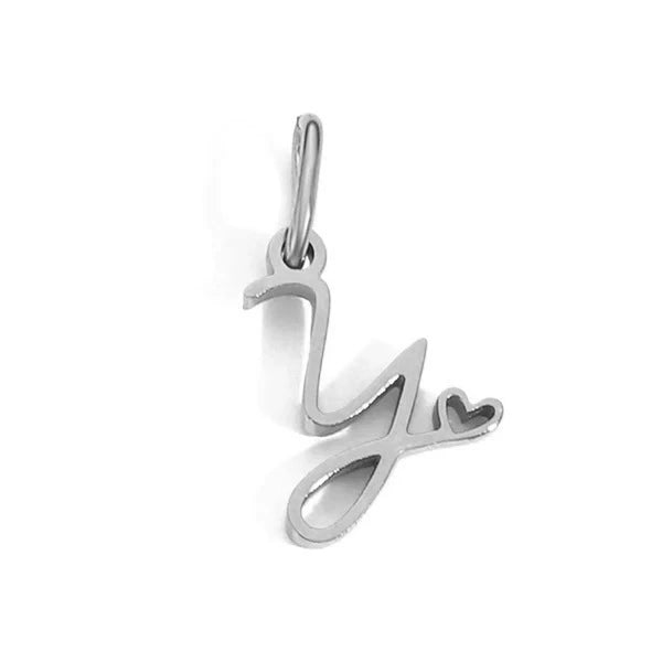 Stainless Steel A-Z Letter Heart Pendant (Pk of 10 ) / KP0002