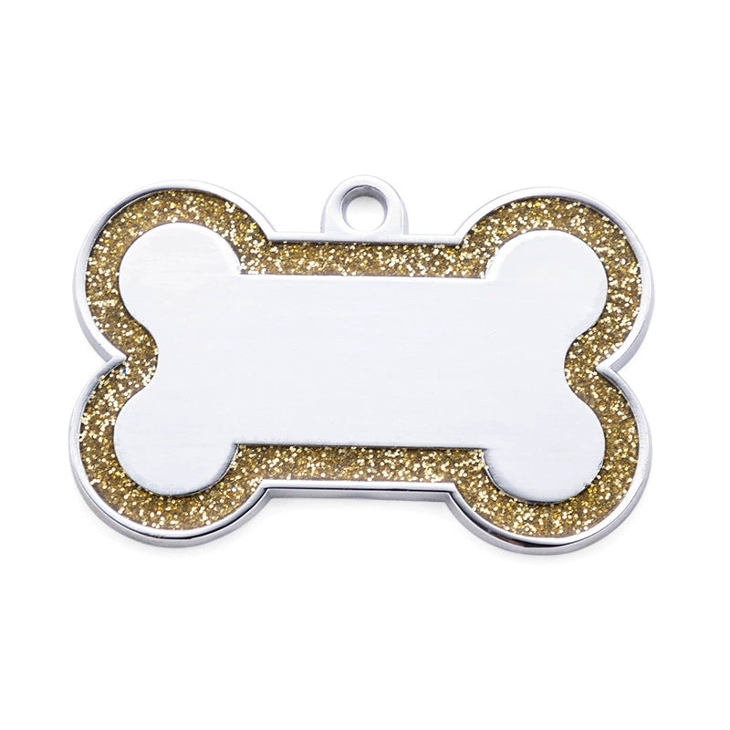 Zinc Alloy Enamel Engravable Bone Dog Tags / Lot of 10pcs / KT1001