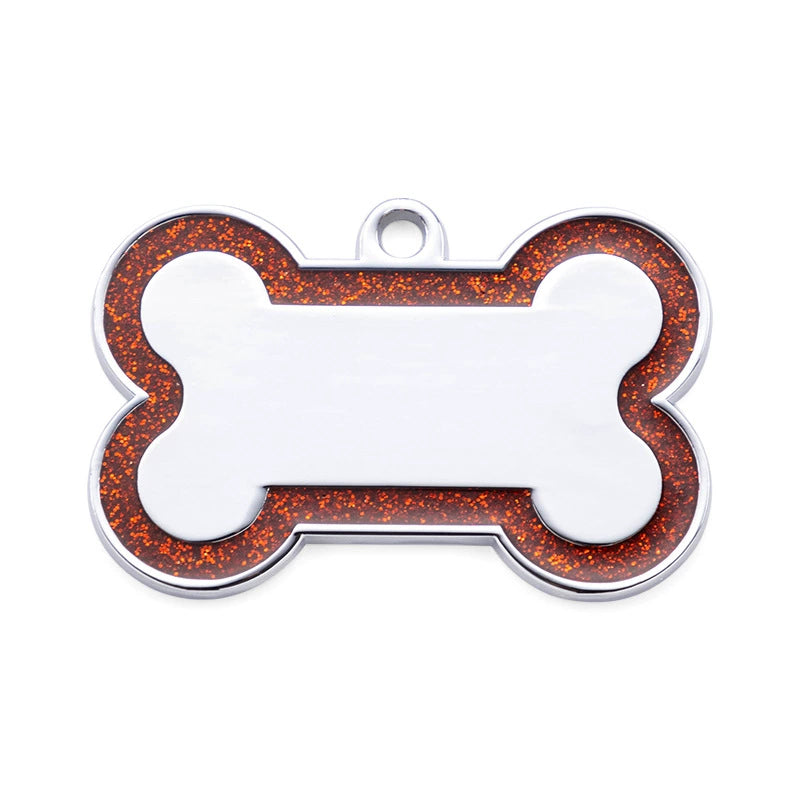 Zinc Alloy Enamel Engravable Bone Dog Tags / Lot of 10pcs / KT1001