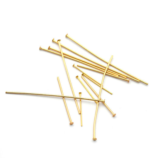 0.5-0.7mm Gold Plated T Type Jewelry Making Head Pins (pack-of-400)