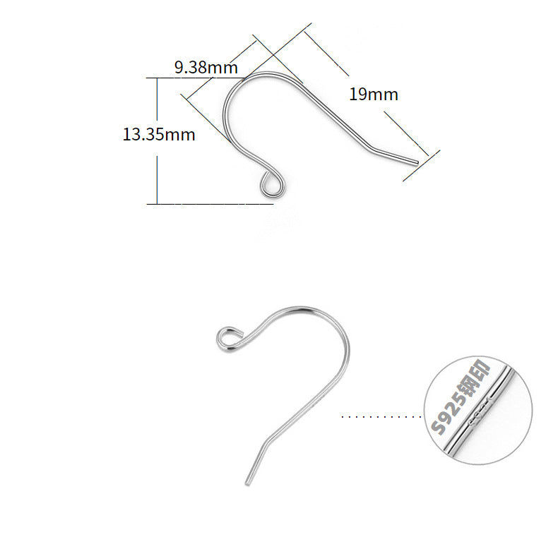 0.6mm Sterling Silver Earring Hooks ( pk of 10 pairs ) / KA4042