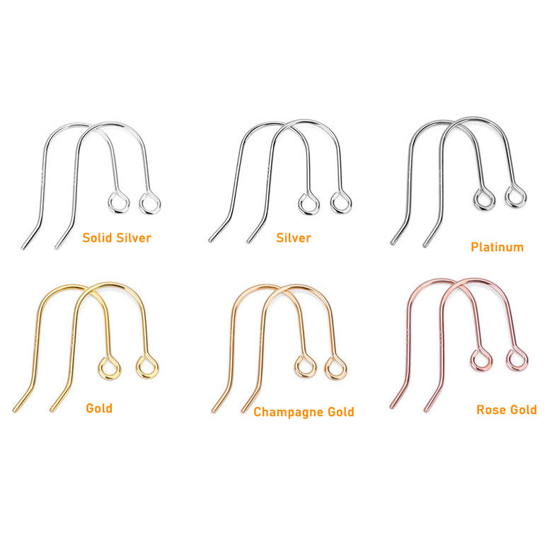 0.6mm U Shape Sterling Silver Earring Hooks ( pk of 10 pairs ) / KA4044