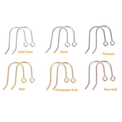 0.6mm U Shape Sterling Silver Earring Hooks ( pk of 10 pairs ) / KA4044