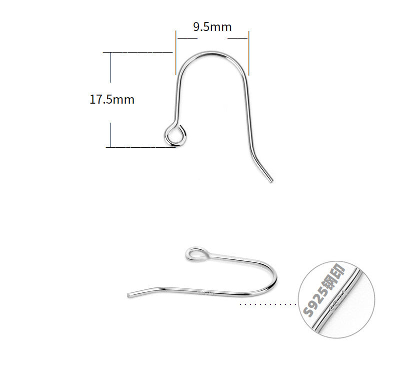 0.6mm U Shape Sterling Silver Earring Hooks ( pk of 10 pairs ) / KA4044