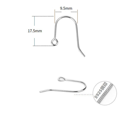 0.6mm U Shape Sterling Silver Earring Hooks ( pk of 10 pairs ) / KA4044