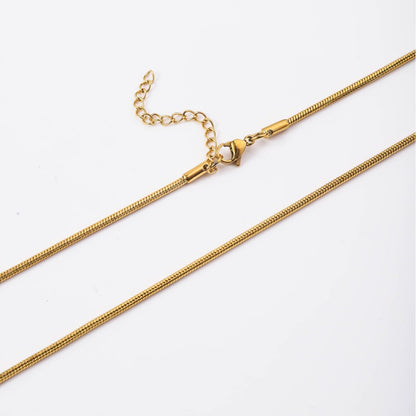 0.9-3.2mm Gold PVD Stainless Steel Rounded Snake Chain Necklace / KJ0228