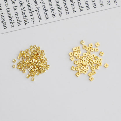 Gold Filled, 1.5-2mm Cube, Sterling Silver Beads ( pk of 10 )