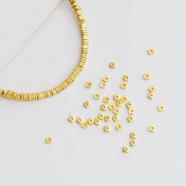 Gold Filled, 1.5-2mm Cube, Sterling Silver Beads ( pk of 10 )