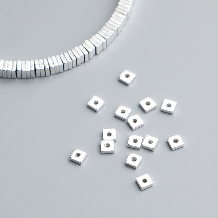 1.5-3mm Cube, Sterling Silver Beads ( pk of 10 )