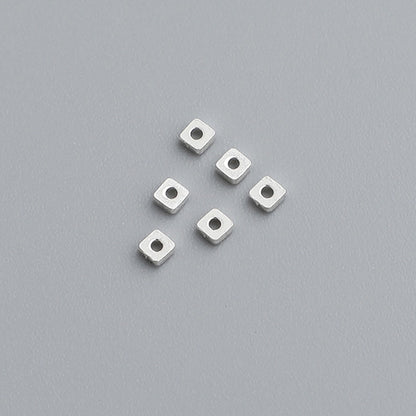 1.5-3mm Cube, Sterling Silver Beads ( pk of 10 )