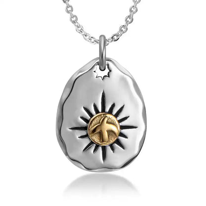 Stainless Steel Vintage Pendant Necklace / 25003030